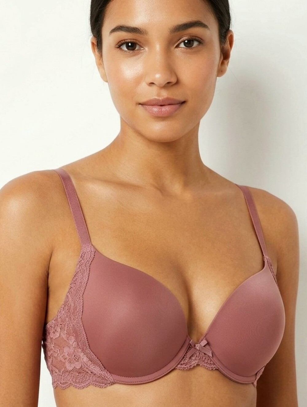 Victoria's Secret Mauve Lace-Trim T-Shirt Bra